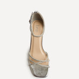 Amour Silver Diamante Heeled Sandals