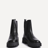 Andrea Black Faux Leather Chelsea Boots
