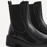 Andrea Black Faux Leather Chelsea Boots