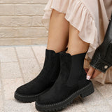 Andrea Black Faux Suede Chelsea Boots