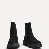 Andrea Black Faux Suede Chelsea Boots