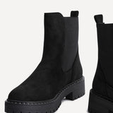 Andrea Black Faux Suede Chelsea Boots