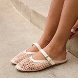 Anessa Nude Mesh Mules