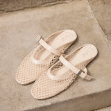 Anessa Nude Mesh Mules