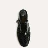 Anessa Black Mesh Mules