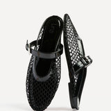 Anessa Black Mesh Mules