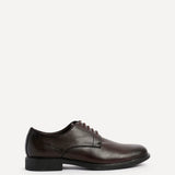 Angelo Mens Brown Faux Leather Lace-Up Shoes