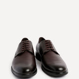 Angelo Mens Brown Faux Leather Lace-Up Shoes