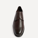 Angelo Mens Brown Faux Leather Lace-Up Shoes