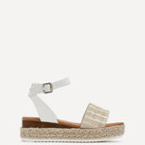 Anya White & Gold Raffia Flatform Sandal
