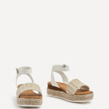 Anya White & Gold Raffia Flatform Sandal