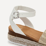 Anya White & Gold Raffia Flatform Sandal