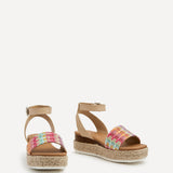 Anya Multi Coloured Raffia Flatform Sandal