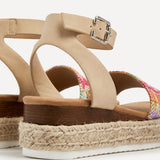 Anya Multi Coloured Raffia Flatform Sandal