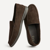 Apparel Brown Suede Leather Loafers