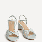 Arabel Pale Blue Faux Leather Block Heeled Sandals