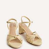 Arabel Lemon Faux Leather Block Heeled Sandals