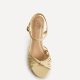 Arabel Lemon Faux Leather Block Heeled Sandals