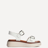 Archive White Faux Leather Flatform Sandals
