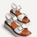 Archive White Faux Leather Flatform Sandals