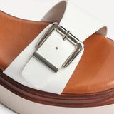 Archive White Faux Leather Flatform Sandals