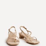 Arden Nude Faux Leather Block Heeled Sandals