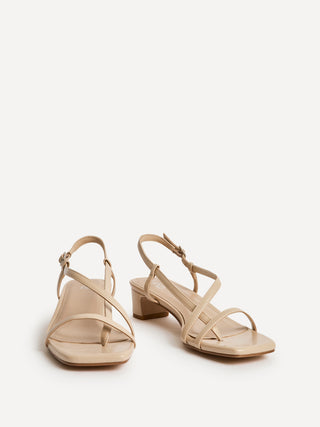 Arden Nude Faux Leather Block Heeled Sandals