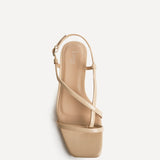 Arden Nude Faux Leather Block Heeled Sandals