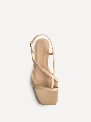 Arden Nude Faux Leather Block Heeled Sandals