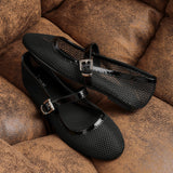 Arielle Black Mesh Mary Jane Pumps