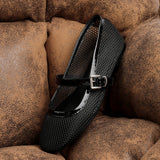 Arielle Black Mesh Mary Jane Pumps