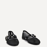 Arielle Black Mesh Mary Jane Pumps