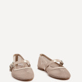 Arielle Nude Mesh Mary Jane Pumps