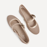 Arielle Nude Mesh Mary Jane Pumps