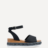 Arizona Wide Fit Black Espadrille Flatform