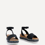 Arizona Wide Fit Black Espadrille Flatform