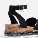 Arizona Wide Fit Black Espadrille Flatform