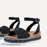 Arizona Wide Fit Black Espadrille Flatform