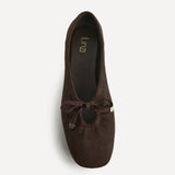 Arlo Brown Ballet Pumps with Bow Detail
