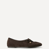 Arlo Brown Ballet Pumps with Bow Detail