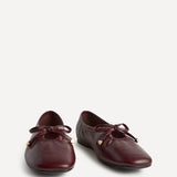 Arlo Burgundy Ballet Pumps with Bow Detail