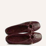 Arlo Burgundy Ballet Pumps with Bow Detail