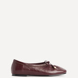 Arlo Burgundy Ballet Pumps with Bow Detail