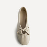 Arlo Ivory Ballet Pumps with Bow Detail