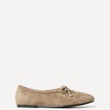 Arlo Taupe Ballet Pumps with Bow Detail