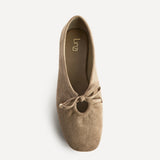 Arlo Taupe Ballet Pumps with Bow Detail