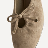 Arlo Taupe Ballet Pumps with Bow Detail
