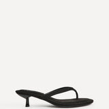 Ascend Black Faux Suede Mule Heels