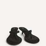 Ascend Black Faux Suede Mule Heels