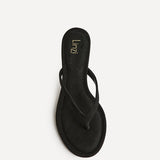 Ascend Black Faux Suede Mule Heels